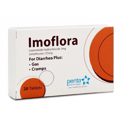 IMOFLORA 2 MG/ 125 MG ( LOPERAMIDE / SIMETHICONE ) 20 TABLETS